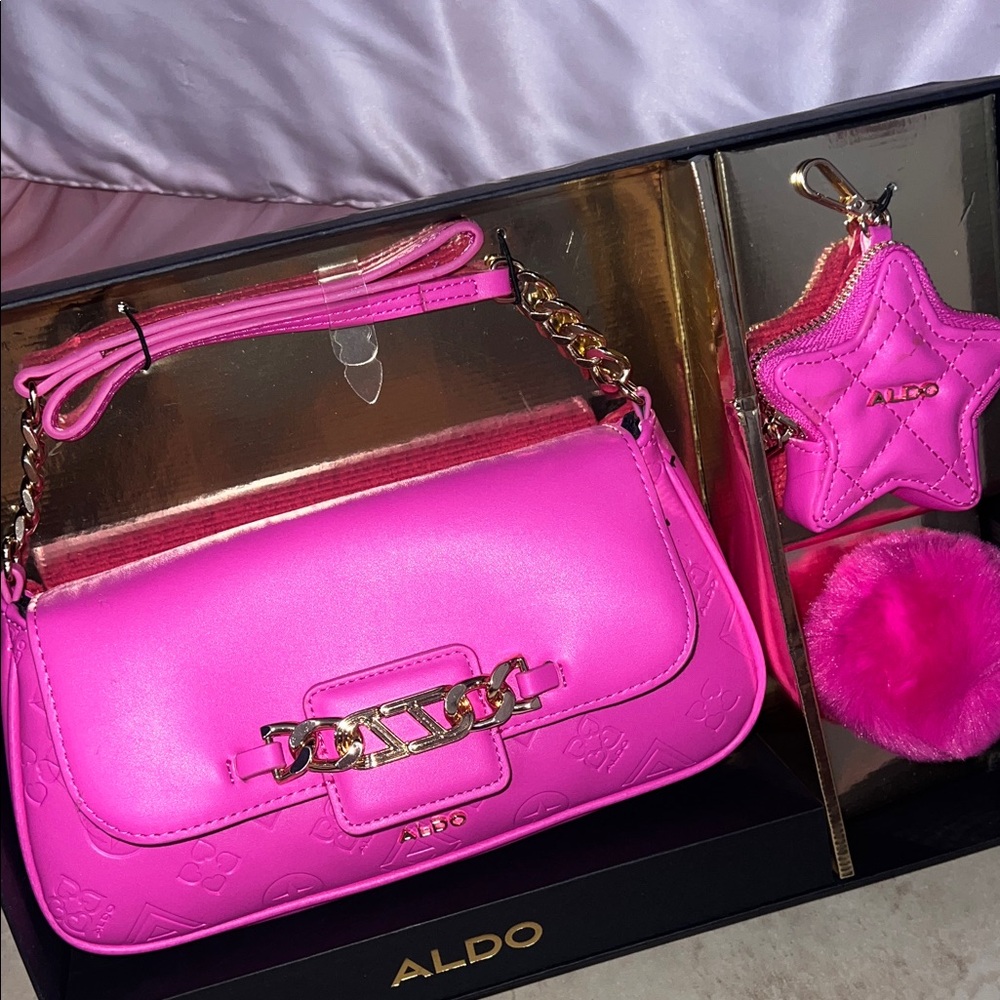 Aldo Fuchsia Shoulder Bag with Star Charm